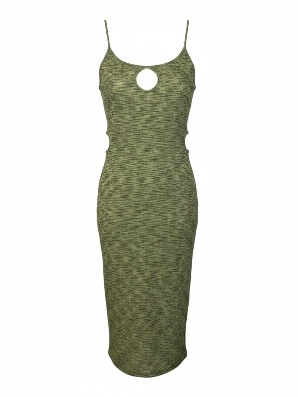 Derek Heart Olive Cutout Bodycon Midi Dress